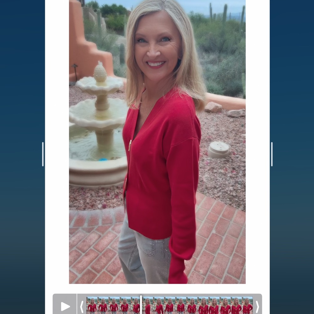 NWT Red Sweater with Button Detail-S - Picture 12 of 17